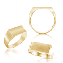 Load image into Gallery viewer, Rectangular Signet Rings in 14K Yellow Gold (10 x 6 mm - 15 x 10 mm)