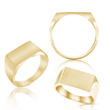 Load image into Gallery viewer, Rectangular Signet Rings in 14K Yellow Gold (10 x 6 mm - 15 x 10 mm)