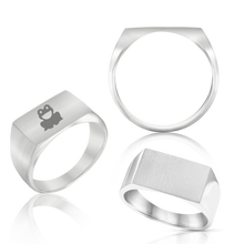 Load image into Gallery viewer, Rectangular Signet Rings in Sterling Silver (10 x 6 mm - 15 x 10 mm)