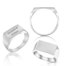 Load image into Gallery viewer, Rectangular Signet Rings in Sterling Silver (10 x 6 mm - 15 x 10 mm)