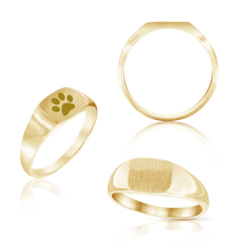 Load image into Gallery viewer, Rectangular Signet Rings in 14K Yellow Gold (10 x 6 mm - 15 x 10 mm)