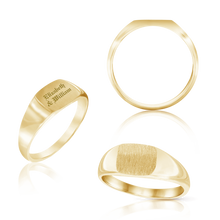 Load image into Gallery viewer, Rectangular Signet Rings in 14K Yellow Gold (10 x 6 mm - 15 x 10 mm)