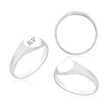 Load image into Gallery viewer, Round Signet Rings in Sterling Silver (5 mm - 7 mm)