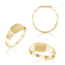 Load image into Gallery viewer, Rectangular Signet Rings in 14K Yellow Gold (10 x 6 mm - 15 x 10 mm)