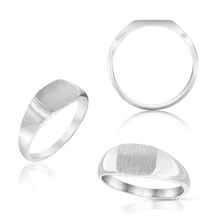 Load image into Gallery viewer, Rectangular Signet Rings in Sterling Silver (10 x 6 mm - 15 x 10 mm)