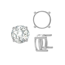 Load image into Gallery viewer, ITI NYC Four Prong Round Flat Wire Basket Settings in Sterling Silver (2.00 mm - 9.25 mm)