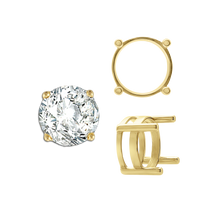 Load image into Gallery viewer, ITI NYC Four Prong Round Flat Wire Basket Settings in 14K Gold (2.00 mm - 9.25 mm)