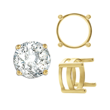 Load image into Gallery viewer, ITI NYC Four Prong Round Flat Wire Basket Settings in 18K Gold (2.00 mm - 9.25 mm)