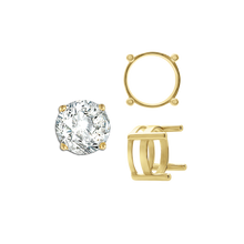 Load image into Gallery viewer, ITI NYC Four Prong Round Flat Wire Basket Settings in 14K Gold (2.00 mm - 9.25 mm)