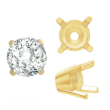 Load image into Gallery viewer, ITI NYC Four Prong Round Solid Base Settings in 14K Gold (4.00 mm - 8.00 mm)