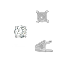 Load image into Gallery viewer, ITI NYC Four Prong Round Solid Base Settings in 18K Gold (4.00 mm - 8.00 mm)