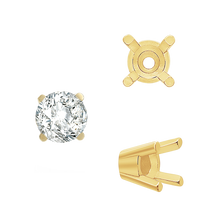 Load image into Gallery viewer, ITI NYC Four Prong Round Solid Base Settings in 14K Gold (4.00 mm - 8.00 mm)