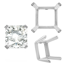 Load image into Gallery viewer, ITI NYC Four Prong Square Single Wire Settings in 14K Gold (3.00 mm - 15.00 mm)