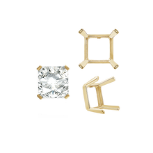 Load image into Gallery viewer, ITI NYC Four Prong Square Single Wire Settings in 14K Gold (3.00 mm - 15.00 mm)