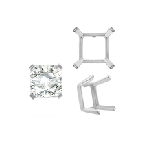 Load image into Gallery viewer, ITI NYC Four Prong Square Single Wire Settings in Sterling Silver (3.00 mm - 15.00 mm)