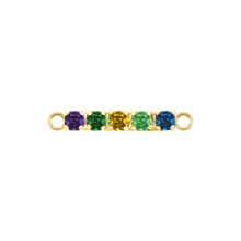 Load image into Gallery viewer, Multi Gemstone Bar Charm in 14K Gold (0-6 stones)
