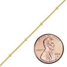 Load image into Gallery viewer, Bulk / Spooled Stud (Satellite) Curb Chain in 14K Yellow Gold (1.00 mm)