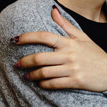 Load image into Gallery viewer, Stackable Ring with Twist Rope Band in Sterling Silver