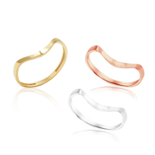 Load image into Gallery viewer, Stackable Ring with Curved Design in 14K Gold
