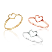 Load image into Gallery viewer, Stackable Ring with Open Heart in 14K Gold