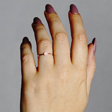 Load image into Gallery viewer, Stackable Ring with Stones in Disc Design in 14K Gold