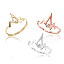 Load image into Gallery viewer, Lightning Bolt Stackable Ring in Sterling Silver