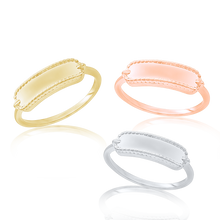 Load image into Gallery viewer, Engravable Signet with Dotted Design Ring in 14K Gold