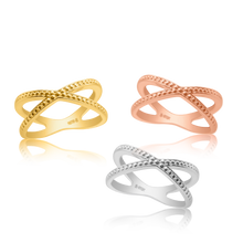 Load image into Gallery viewer, Stackable Ring with Dotted Cross in 14K Gold