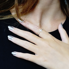 Load image into Gallery viewer, Stackable Ring with Dotted Star in 14K Gold