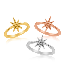 Load image into Gallery viewer, Stackable Ring with Dotted Star in 14K Gold