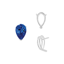 Load image into Gallery viewer, ITI NYC V-End Pear Shape Wire Basket Settings in Sterling Silver (2.50 x 1.25 mm - 37.00 x 25.00 mm)