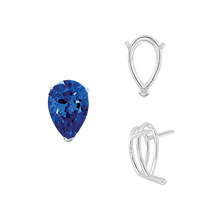 Load image into Gallery viewer, ITI NYC V-End Pear Shape Wire Basket Settings in Sterling Silver (2.50 x 1.25 mm - 37.00 x 25.00 mm)