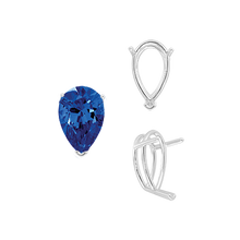 Load image into Gallery viewer, ITI NYC V-End Pear Shape Wire Basket Settings in Sterling Silver (2.50 x 1.25 mm - 37.00 x 25.00 mm)