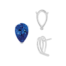 Load image into Gallery viewer, ITI NYC V-End Pear Shape Wire Basket Settings in Sterling Silver (2.50 x 1.25 mm - 37.00 x 25.00 mm)