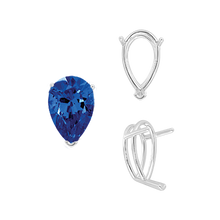 Load image into Gallery viewer, ITI NYC V-End Pear Shape Wire Basket Settings in Sterling Silver (2.50 x 1.25 mm - 37.00 x 25.00 mm)