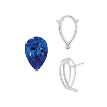 Load image into Gallery viewer, ITI NYC V-End Pear Shape Wire Basket Settings in Sterling Silver (2.50 x 1.25 mm - 37.00 x 25.00 mm)