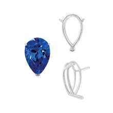 Load image into Gallery viewer, ITI NYC V-End Pear Shape Wire Basket Settings in Sterling Silver (2.50 x 1.25 mm - 37.00 x 25.00 mm)