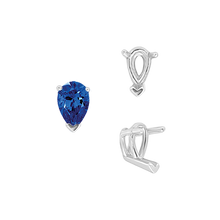 Load image into Gallery viewer, ITI NYC V-End Pear Shape Wire Basket Settings in Sterling Silver (2.50 x 1.25 mm - 37.00 x 25.00 mm)