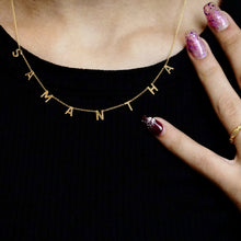 Load image into Gallery viewer, Hanging Initial Necklace in 14K Yellow Gold