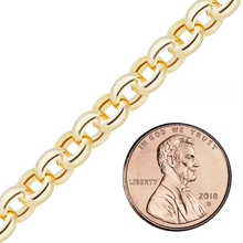 Load image into Gallery viewer, Bulk / Spooled Round Semi-Solid Rolo Chain in 14K Yellow Gold (2.50 mm - 8.00 mm)