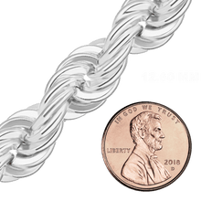 Load image into Gallery viewer, Bulk / Spooled Handmade Solid Rope Chain in Sterling Silver (2.50 mm - 12.60 mm)