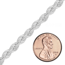 Load image into Gallery viewer, Bulk / Spooled Handmade Solid Rope Chain in Sterling Silver (2.50 mm - 12.60 mm)
