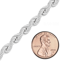 Load image into Gallery viewer, Bulk / Spooled Handmade Solid Rope Chain in Sterling Silver (2.50 mm - 12.60 mm)