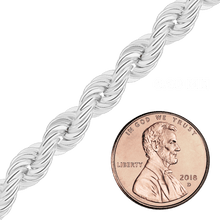 Load image into Gallery viewer, Bulk / Spooled Handmade Solid Rope Chain in Sterling Silver (2.50 mm - 12.60 mm)