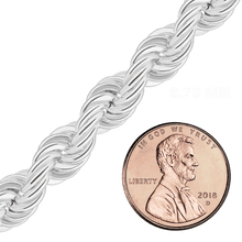 Load image into Gallery viewer, Bulk / Spooled Handmade Solid Rope Chain in Sterling Silver (2.50 mm - 12.60 mm)