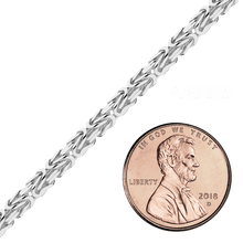 Load image into Gallery viewer, Bulk / Spooled Square Byzantine Handmade Chain in Sterling Silver (2.40 mm - 6.80 mm)