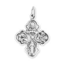 Load image into Gallery viewer, ITI NYC Double-Sided Four-Way Cross Pendant with Antique Finish in Sterling Silver
