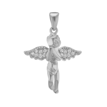 Load image into Gallery viewer, ITI NYC Angel Pendant with Cubic Zirconia in Sterling Silver