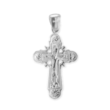 Load image into Gallery viewer, ITI NYC Byzantine Double-Sided Cross and Crucifix Pendant in Sterling Silver
