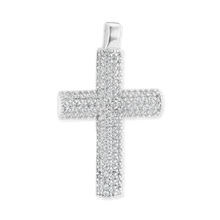 Load image into Gallery viewer, ITI NYC Classic Cross Pendant with Cubic Zirconia in Sterling Silver